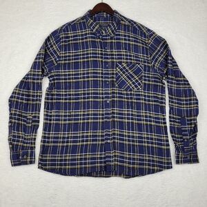 Jackson Hole Shirt Mens‎ XL Blue Yellow Plaid Flannel Long Sleeve Button Down